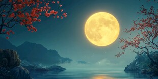 意境中秋意境山水