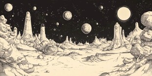 外星球幻想场景插画