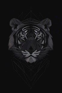 原色虎头潮流插画