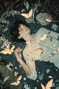 唯美男生插画