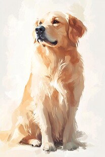 金毛犬插画