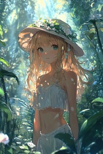 二次元甜美女孩插画