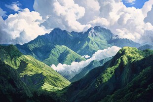 现实山景画