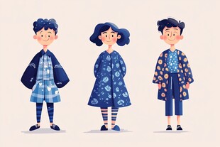 男孩衣服插画