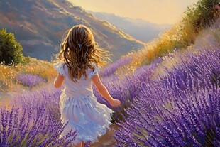 薰衣草女孩图片