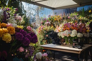 花店橱窗花店全景