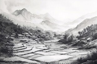 梯田水墨