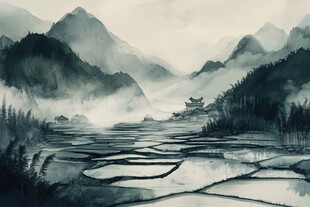 梯田水墨