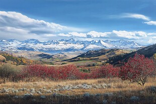 红叶雪山图片素材下载