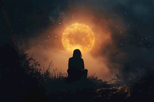 月光插画月光下