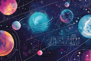 创意彩色缤纷宇宙插画