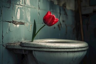 凋谢的郁金香花