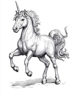 独角兽线稿