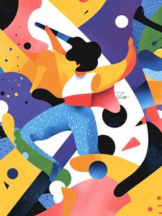 运动动感人物节日插画