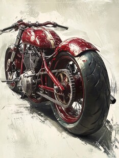 摩托车手绘