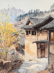 爨底下风情油画