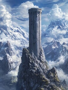 天界晓钟风景插画