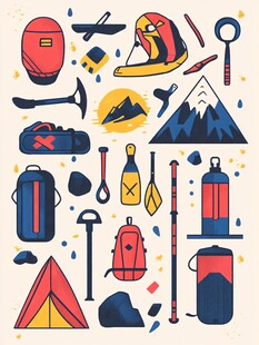 露营插画元素