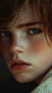 满脸雀斑的儿童