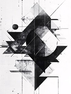 几何水墨绘画