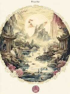 天界晓钟风景插画