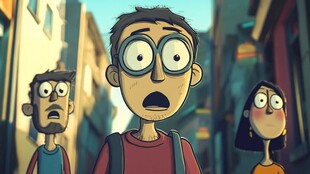 焦虑不安的城市居民