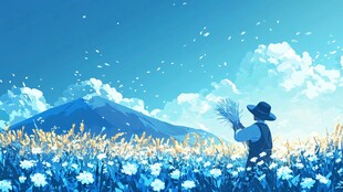 春之风影治愈系小插画