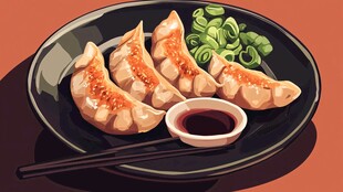 煎饺插画