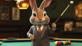 小兔博士做邀请动作