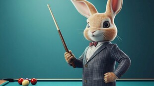 小兔博士做邀请动作