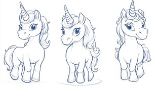 独角兽线稿