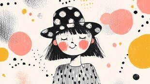 女孩插画封面插画