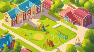 幼稚园鸟瞰图