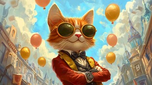 卡通猫戴眼镜的猫叔