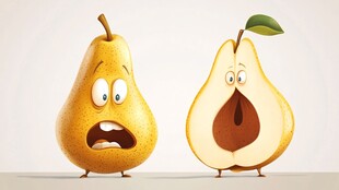 黄梨拟人卡通形象