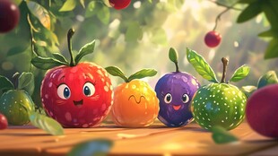 莓果拟人卡通形象