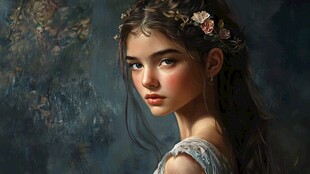 数字美女插画