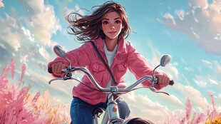 青春风少女插画