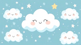 卡通云朵宝宝