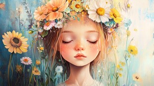 唯美小女孩插画