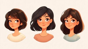 人物头像插画女孩