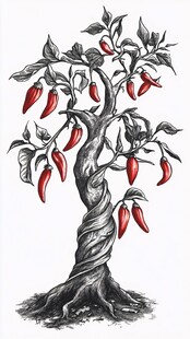 小米椒手绘素材