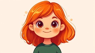 女孩卡通形象原创