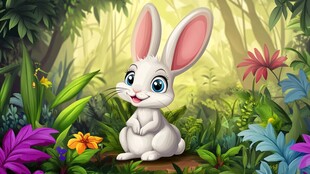 卡通小白兔背景