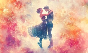 唯美浪漫情侣插画