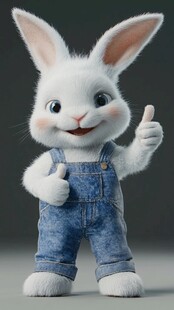 小兔烘焙师竖大拇指