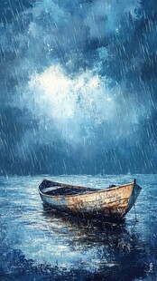 雨中的小船