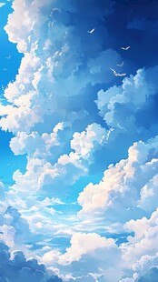 浪漫动漫洁白云朵