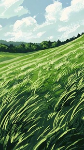 节气插画草地