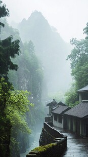 武当山雨景